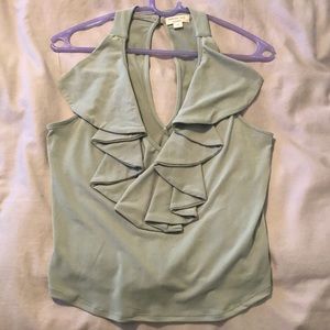 Forever 21 Olive Polyester V-Neck Tank Top Size M.